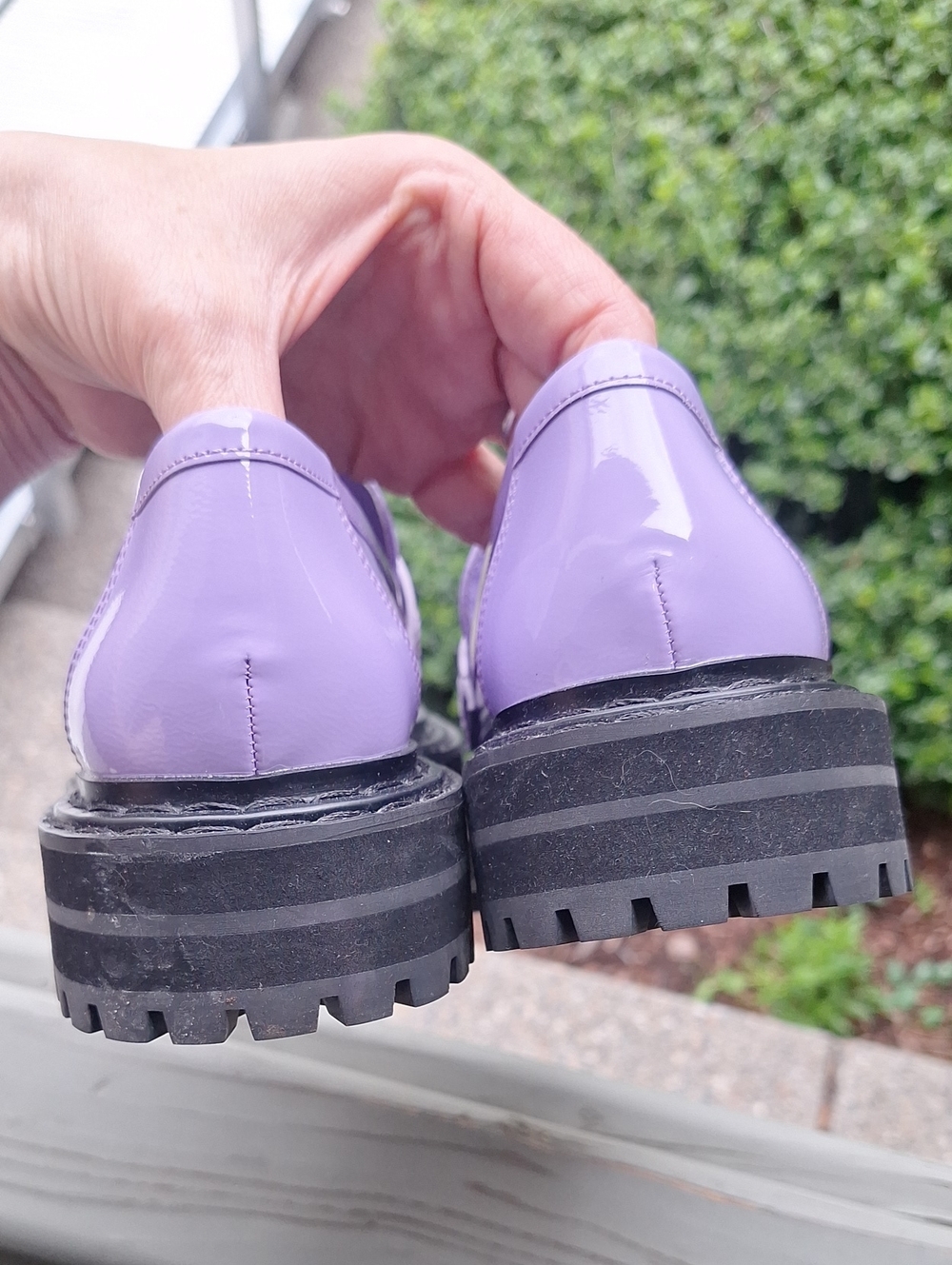 D'Amelio Prescia Purple Chunky Vegan Patent Leather Loafers Size 6 - Picture 5 of 9